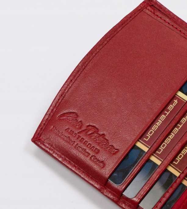 Peterson portfel skóra naturalna czerwony PTN SET-D-02-KCS RED ttst228
