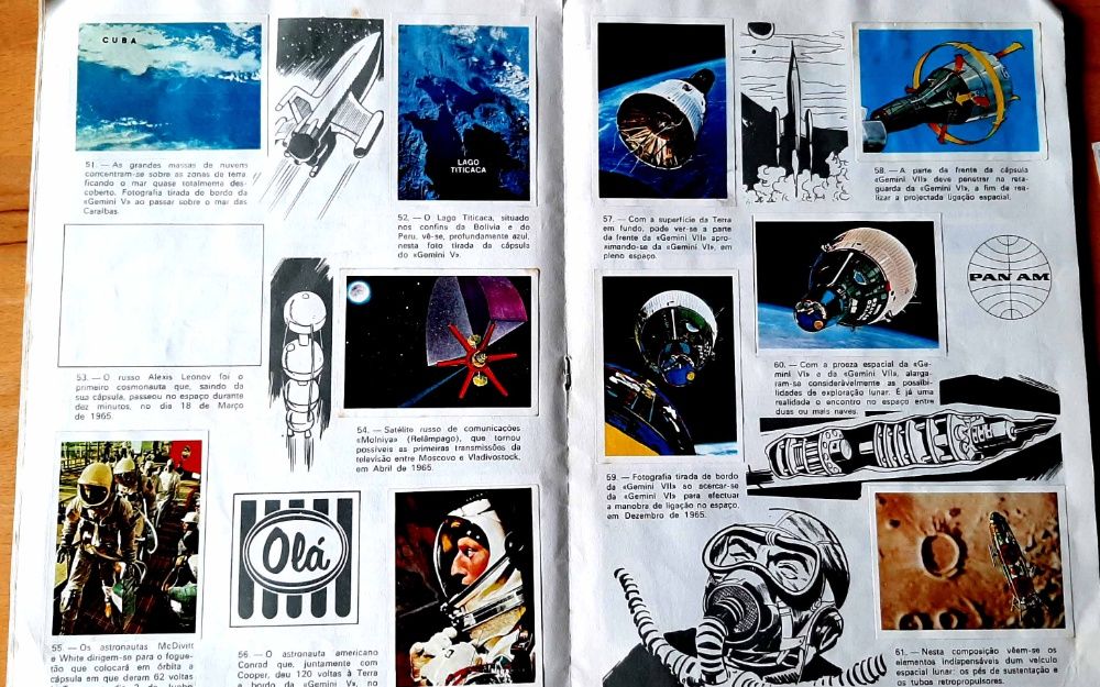 Olá Caderneta de Cromos Espaço Anos 60