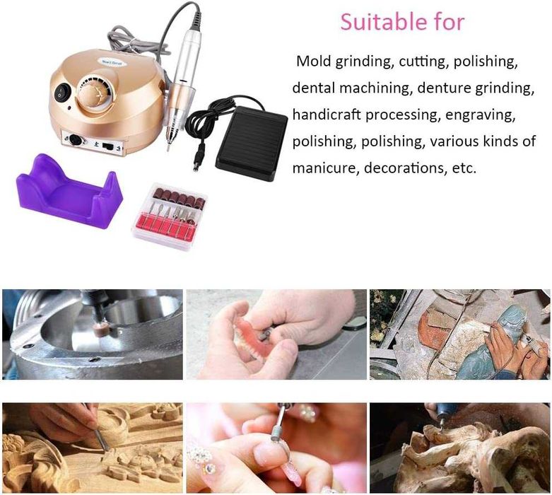 Broca de unhas micromotor 30.000 rpm (dourado) - novo