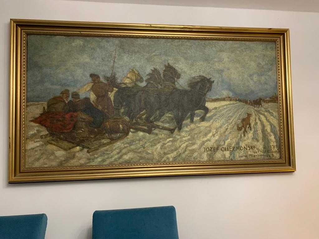 Kopia obrazu na płótnie  J. Chełmoński -Konie