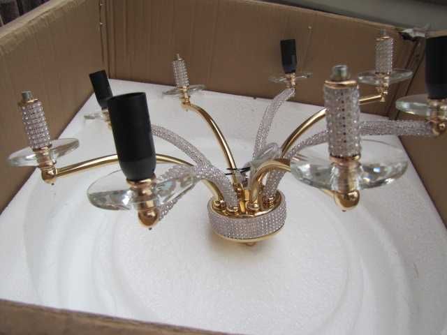 Lampa sufitowa glamour złoto kryształki Diyas Fiore 4