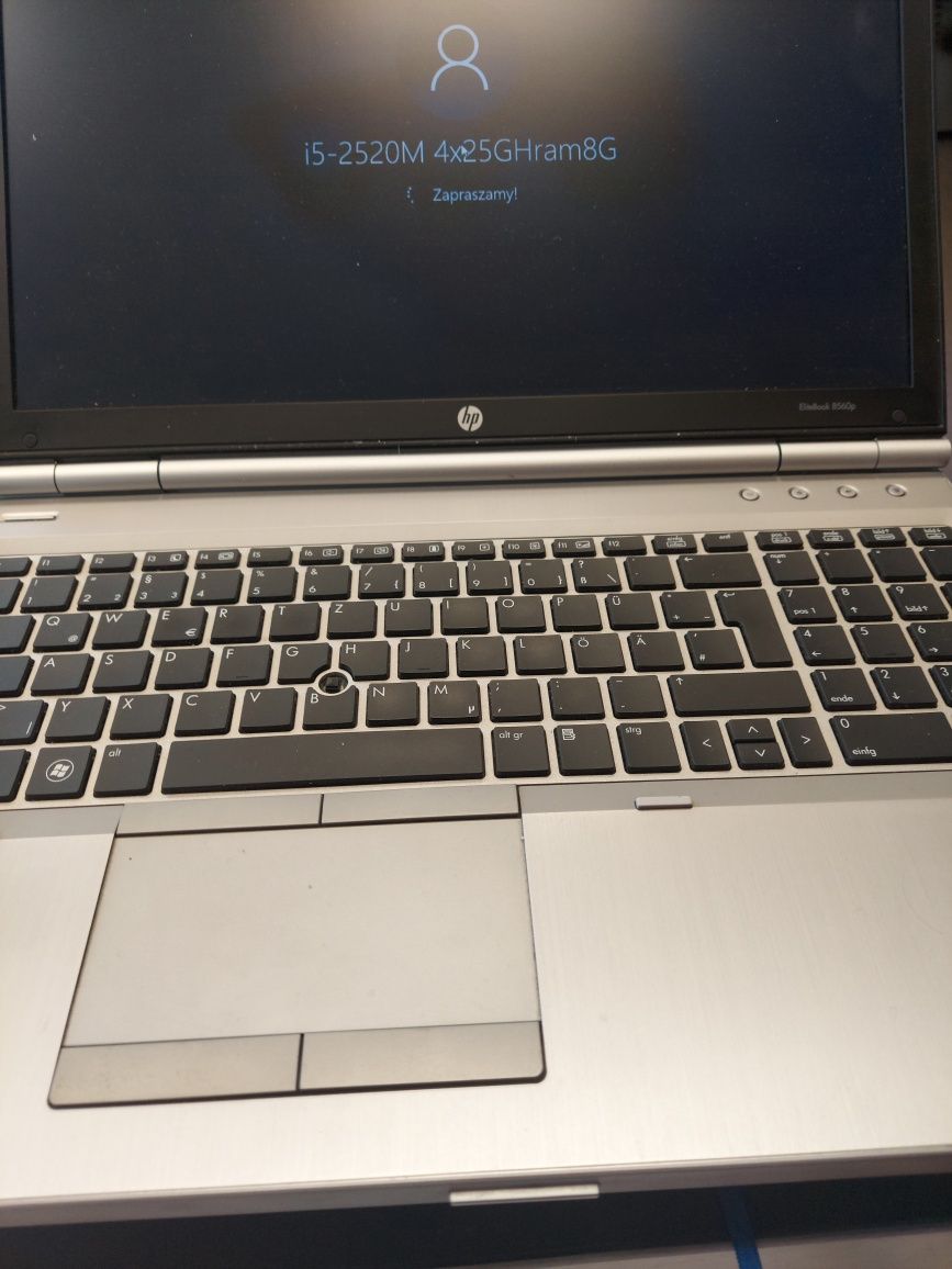 HP Elitebook 8650p i5-2520M 4x2,5GHz SPRAWNY bateria trzyma ok2h ram8G