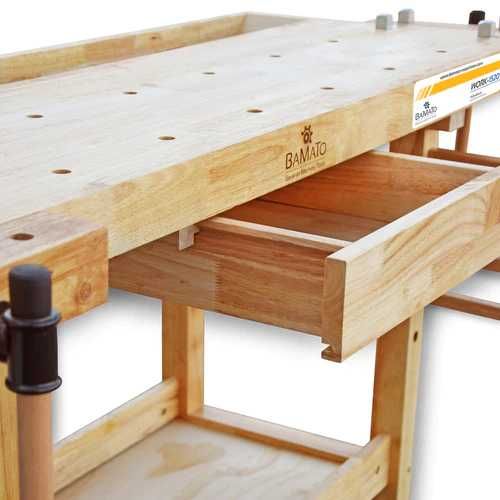 Drewniany stół roboczy warsztatowy z litego drewna Bamato WORK-1520