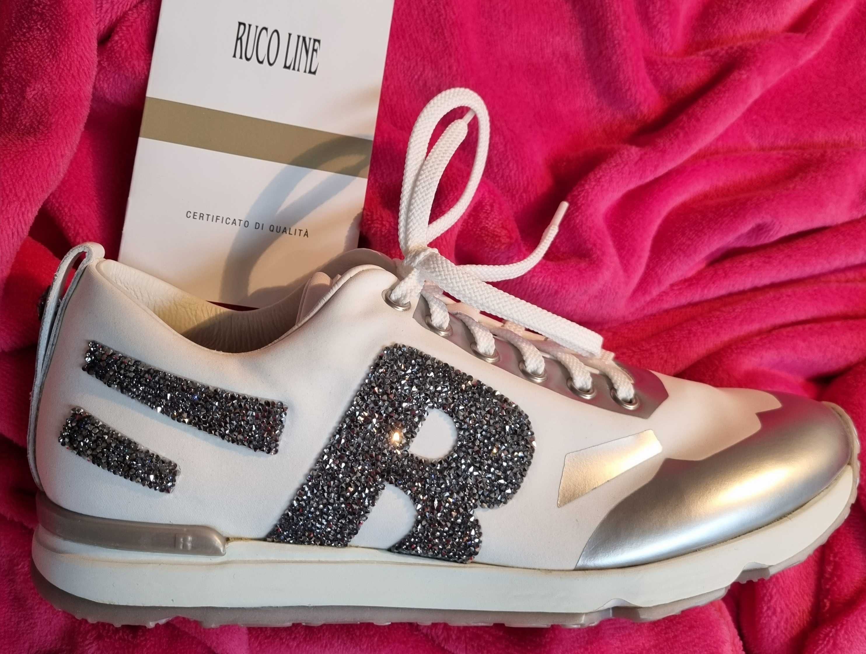 Buty włoskie damskie RUCOLINE, z KRYSZTAŁAMI SVAROWSKIEGO ! r. 39