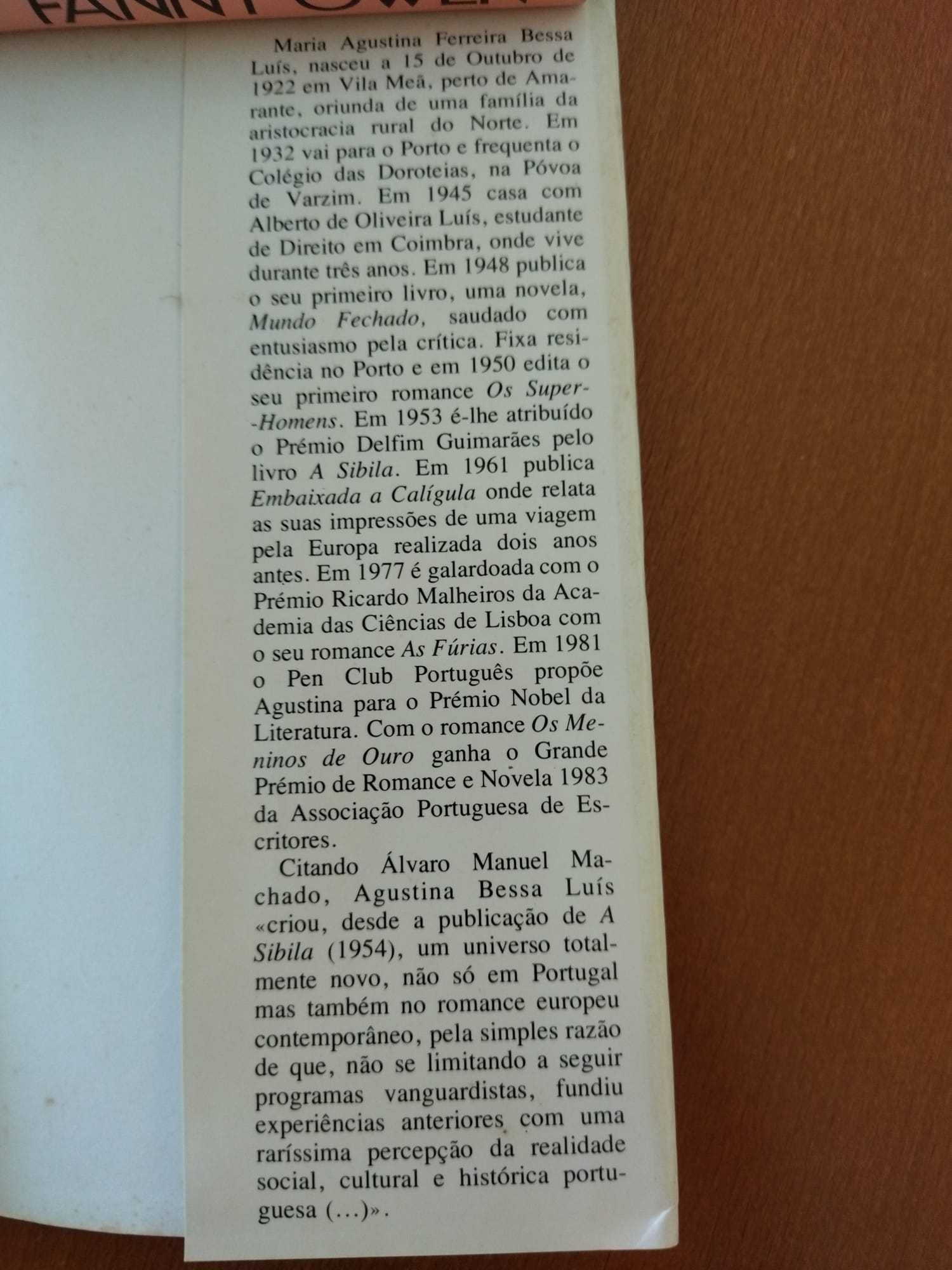 Romance Fanny Owen de Augustina Bessa Luís