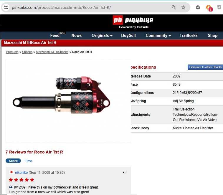 Amortecedor BTT Marzocchi Roco Air Tst R =» 19~20cm