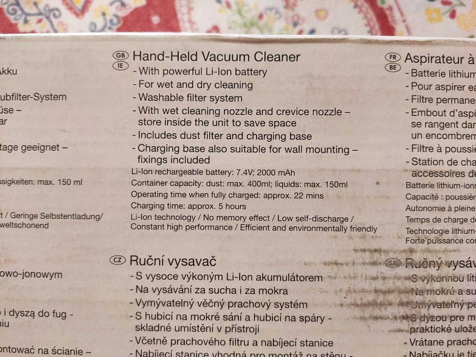 Aspirador Mão Silvercrest Novo