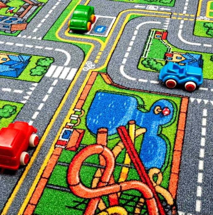 Dywan ulice pokój dla dzieci drogi miasto do przedszkola 100x150