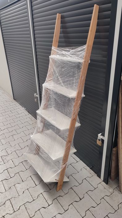 Regał drabinka 5 półek biała