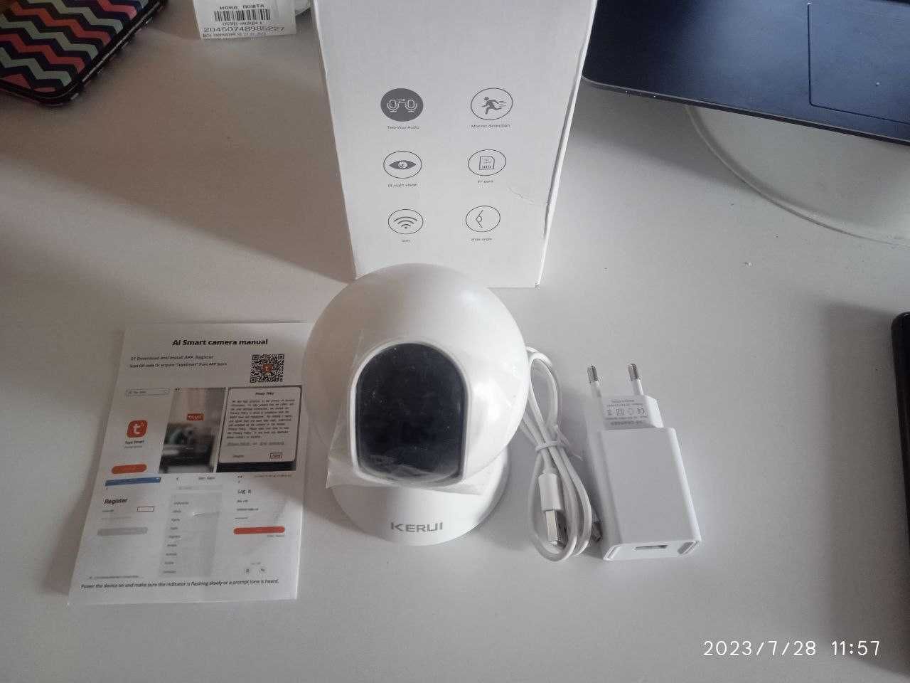 Беспроводная IP камера KERUI Full-HD 2MP с WIFI TUYA