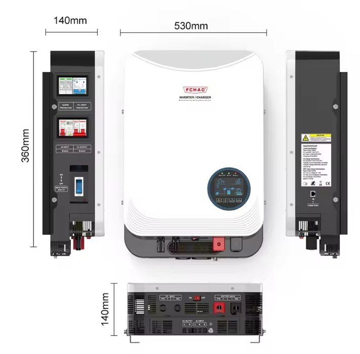 Гібридний інвертор Fchao 6.2 кВт з захистом