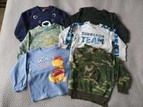 104 i 110 Bluzy chłopięce 6 szt Pepco moro Dino polar miś