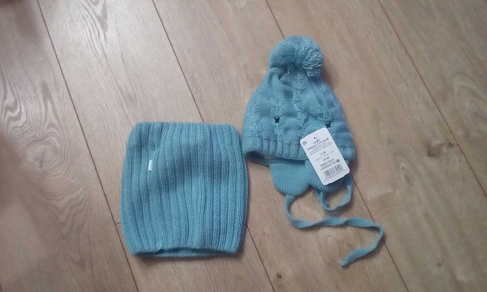 NOWY Komplet zimowa czapka + komin rozmiar 4648