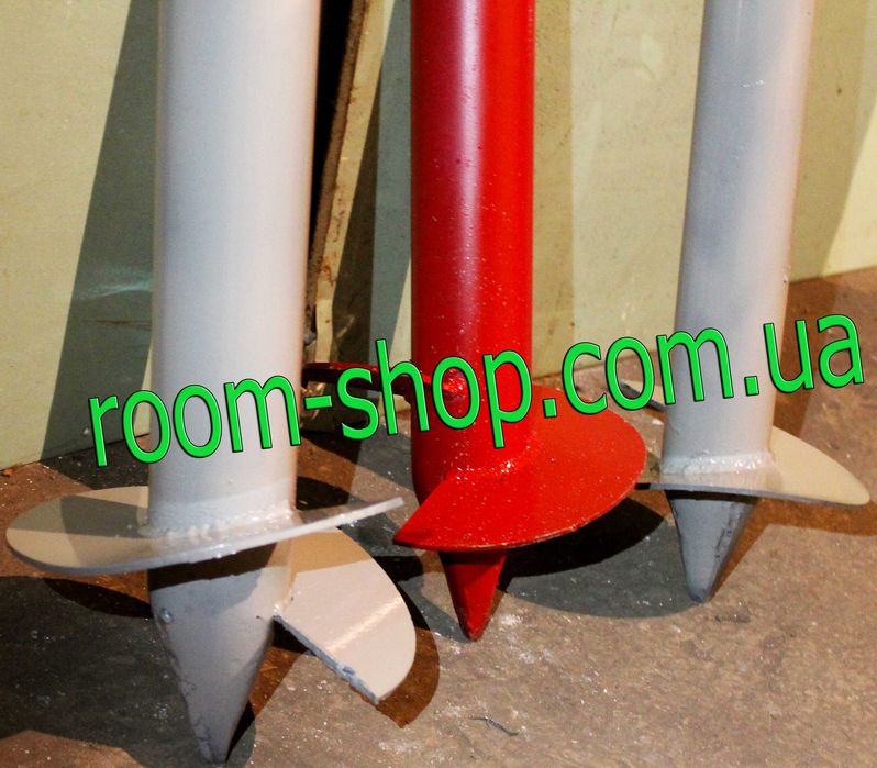 Сваи винтовые, геошуруп, гвинтові палі, сваї, монтаж, наконечники