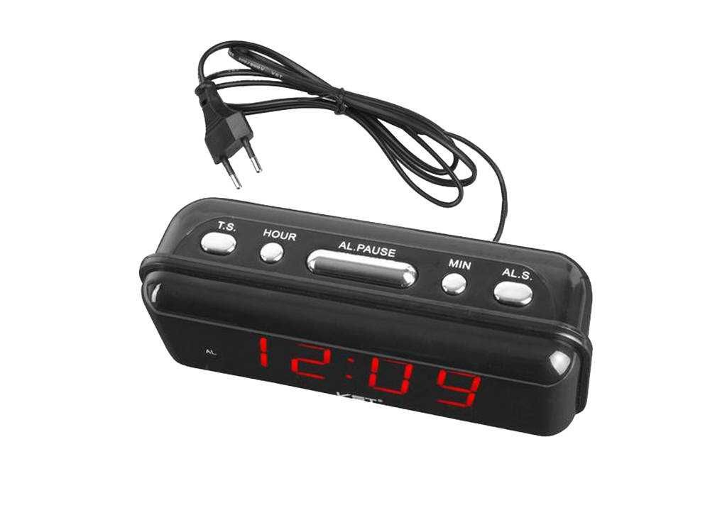 Budzik zegar elektroniczny sieciowy LED alarm