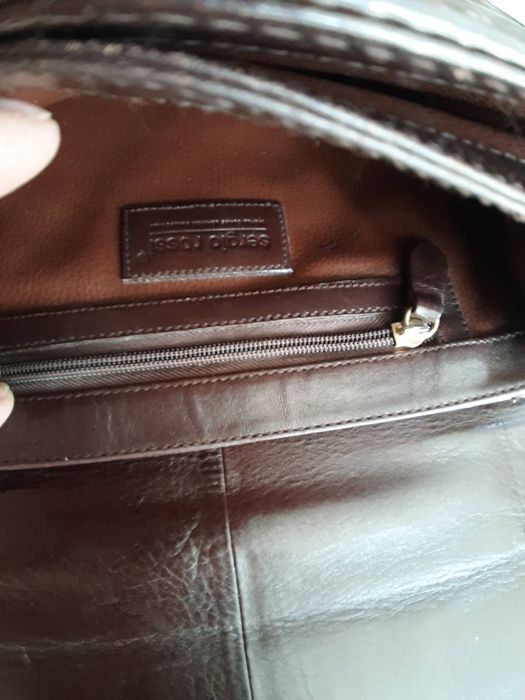 Torebka listonoszka skóra włoska czekoladowy brąz Sergio Rossi
