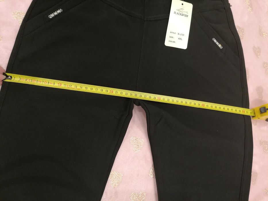 Spodnie ocieplane czarne damskie XL