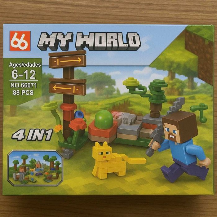 Конструктор Minecraft 66071A для дітей 4в1 набір, 88 дет з інструкцією