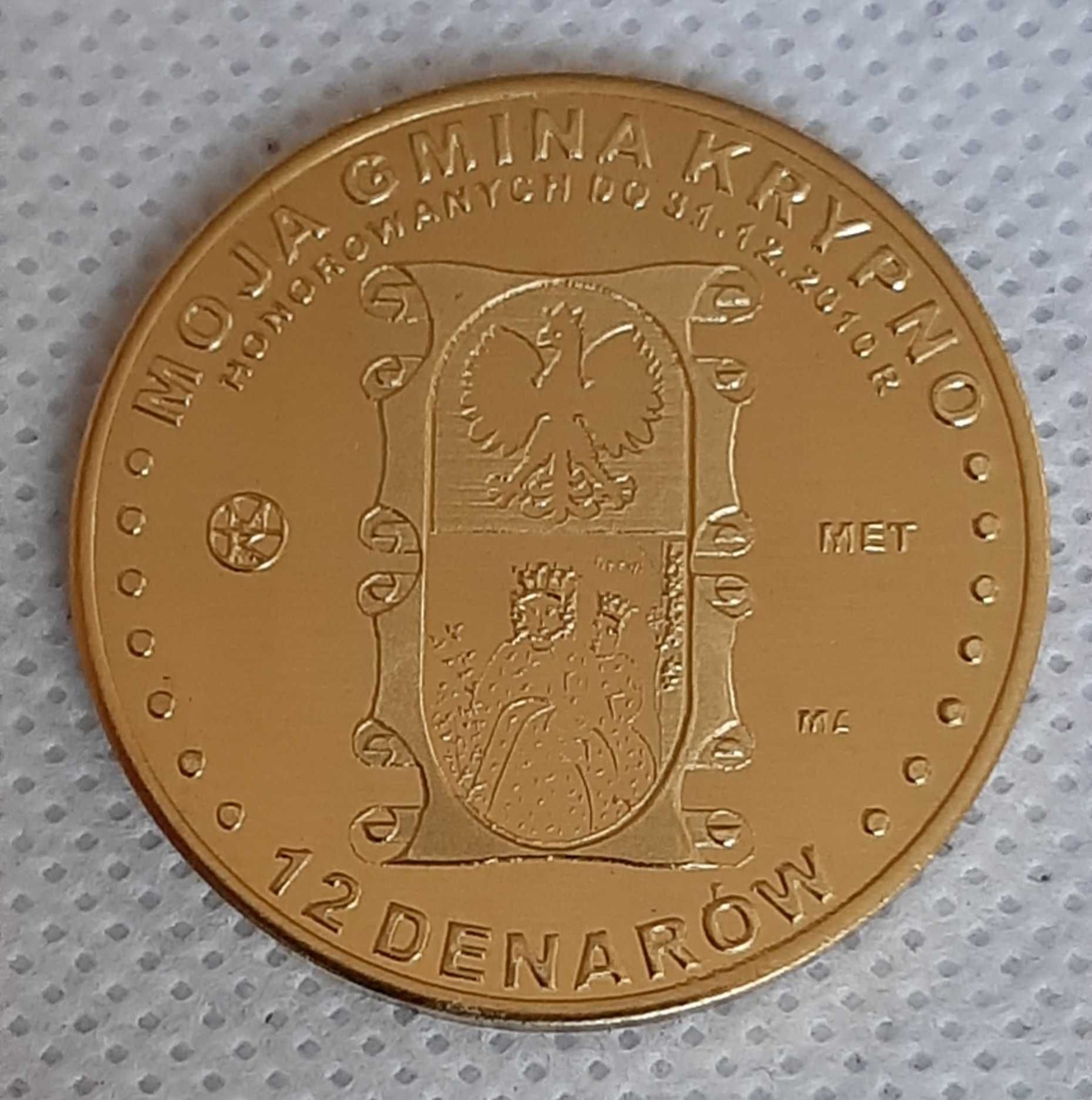 Moneta zastępcza Beatyfikacja JPII  12 Denarów Krypno 2010r.