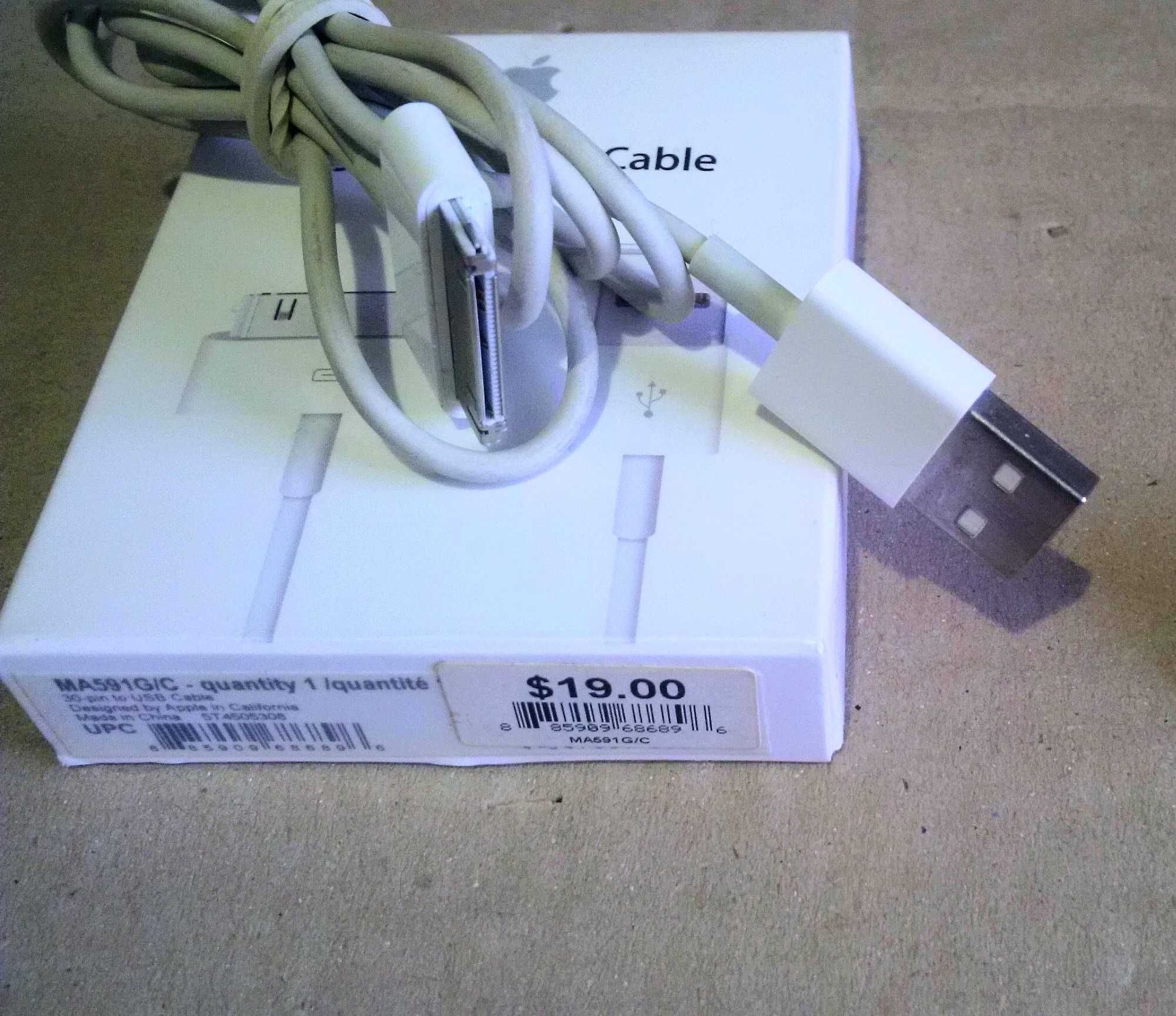 USB DATA cable 30pin Оригінальний кабель перехідник ma591g/c Original