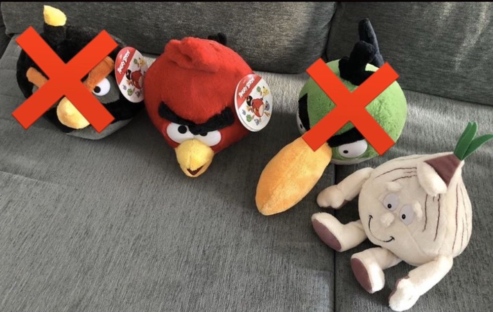 2 Bonecos peluches (NOVOS) - 1 Angry Bird e 1 Cebola