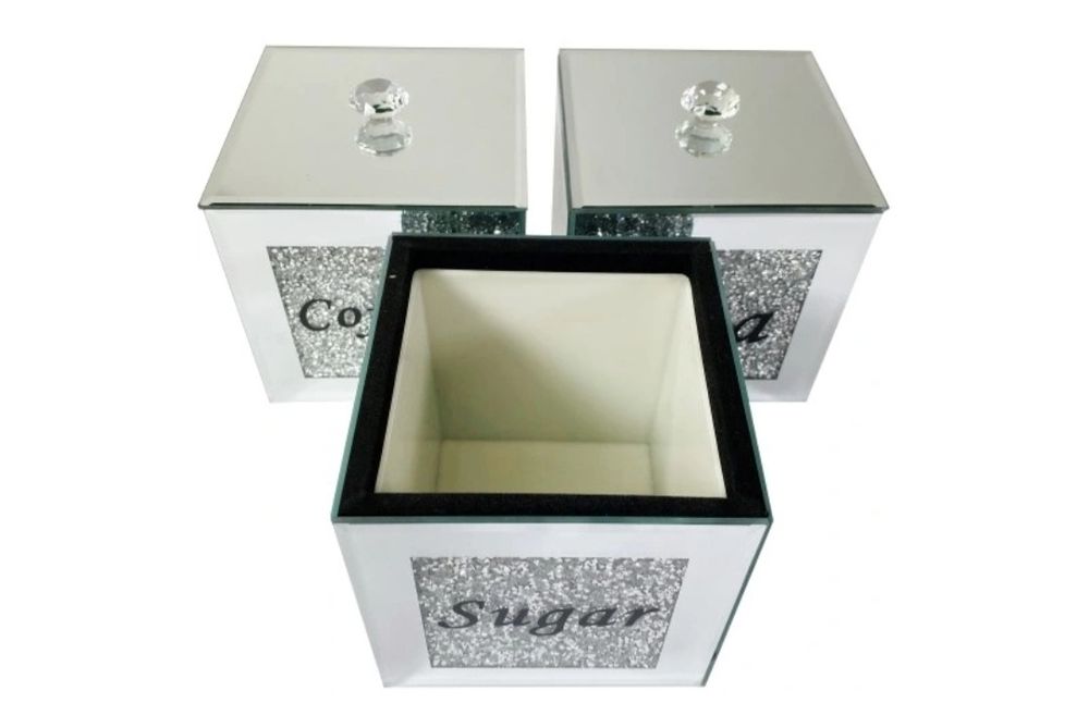 Pojemnik lustrzany kawa herbata cukier Glamour