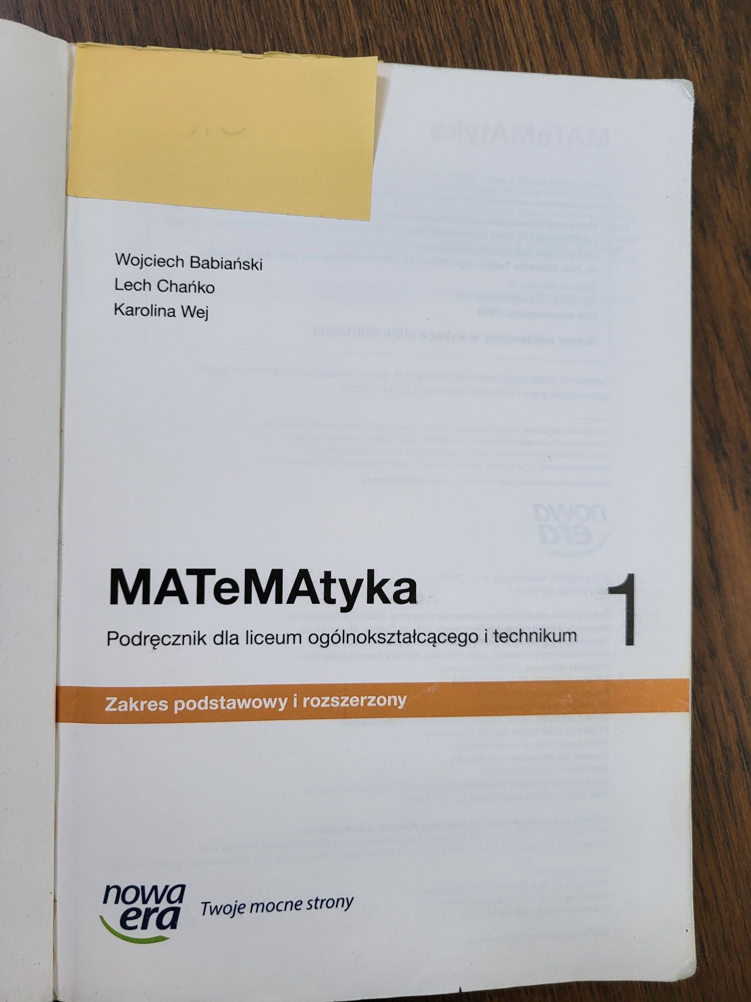 Matematyka podręcznik 1 LO zakres podstawowy i rozszerzony Nowa Era