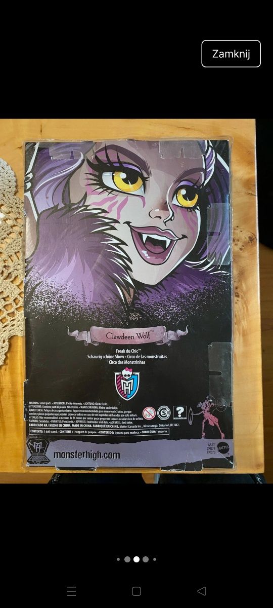 Monster high clawdeen freak du chic