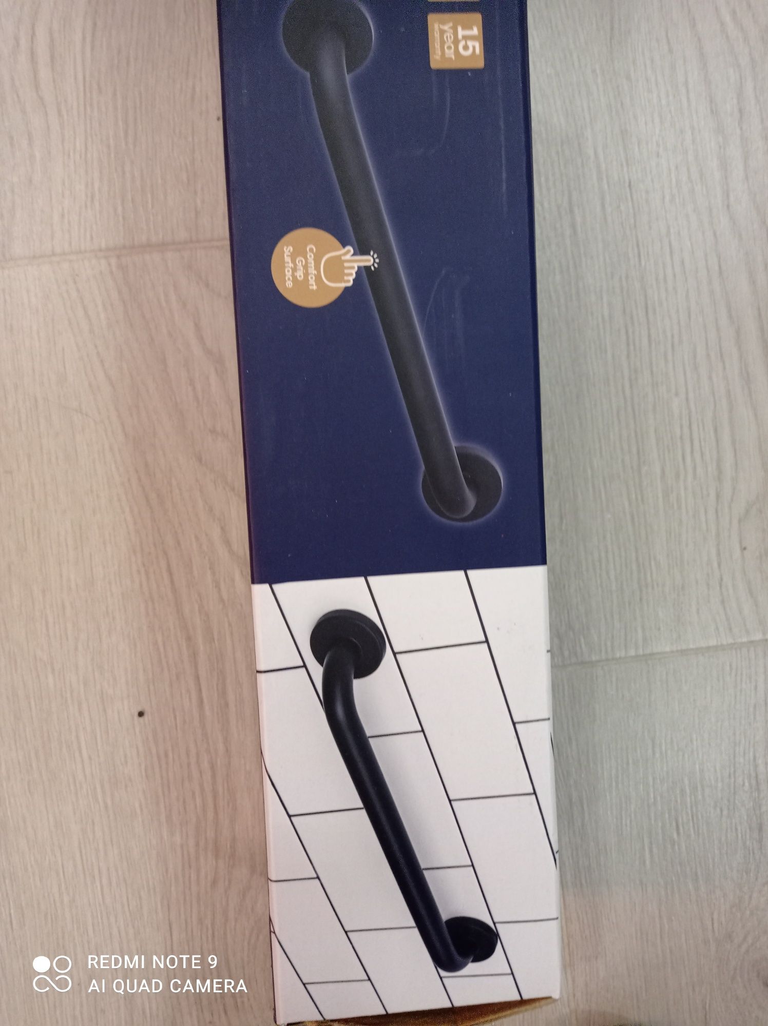 Poręcz łazienkowa, uczwyt, 45 cm, czarna, high quality, heavy duty.