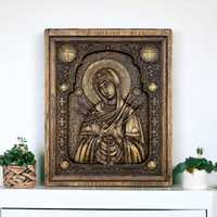 Obraz na ścianę Matki Boskiej Bolesnej, lite drewno dębowe