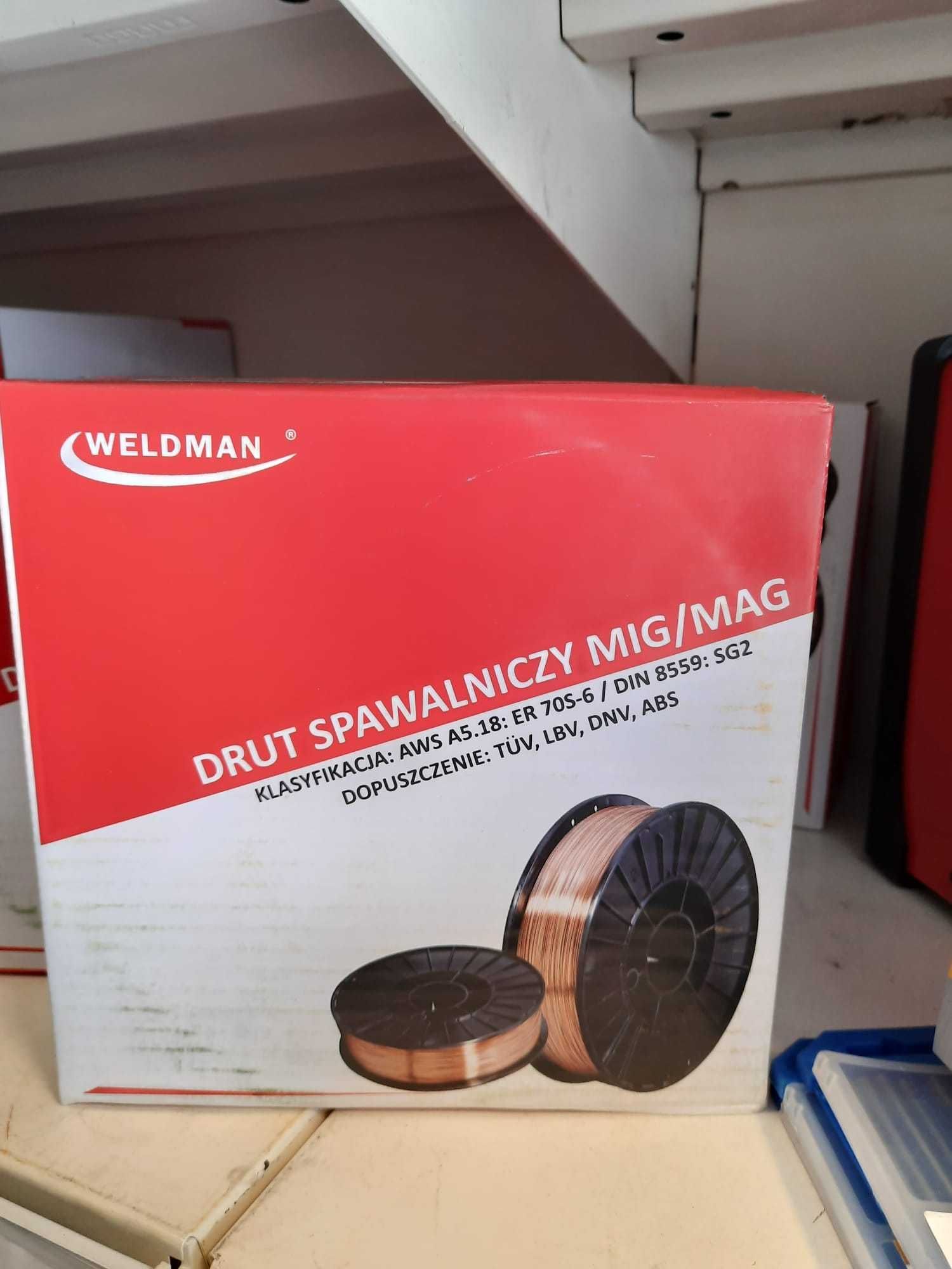 Drut spawalniczy MIG STAL SG2 0.8mm 5kg D200 Weldman