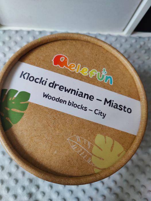 Drewniane klocki dla dzieci Miasto Elefun auta samochody