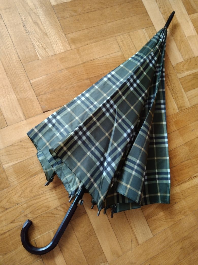 Duża parasolka zielona krata Kraków i okolice