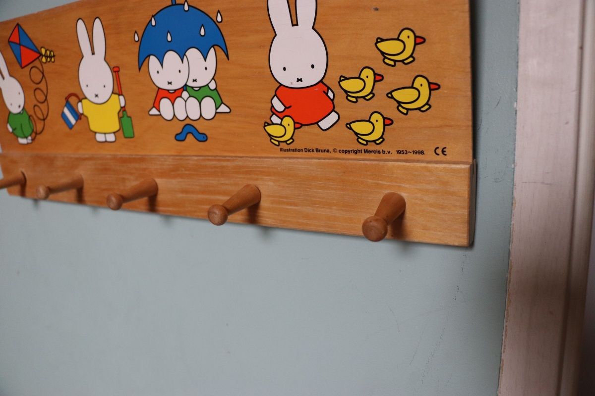 Vintage Miffy wieszak na ubrania Dick Bruno dekoracja ściany