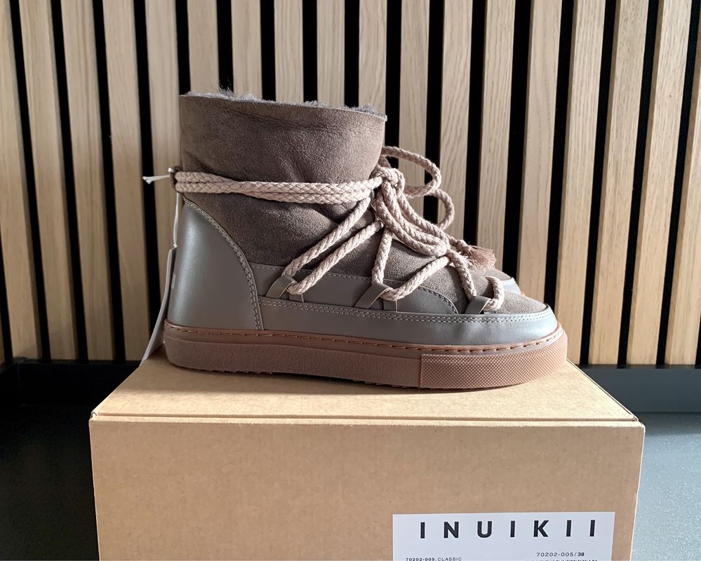 Buty zimowe inuikii taupe 36/37/38/39/40/41 plaskie/koturny emu