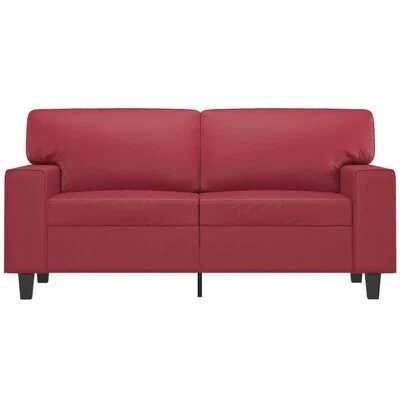 2-osobowa sofa, winna czerwień, 120 cm, sztuczna skóra