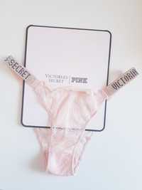 Majtki brazyliany Victoria's Secret nowe biekizna M cyrkonie shine str