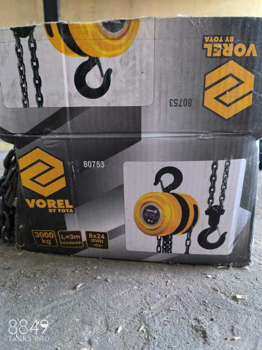 Wciągnik łańcuchowy ręczny VOREL 80753 3T 3m (udźwig 3000 kg)
