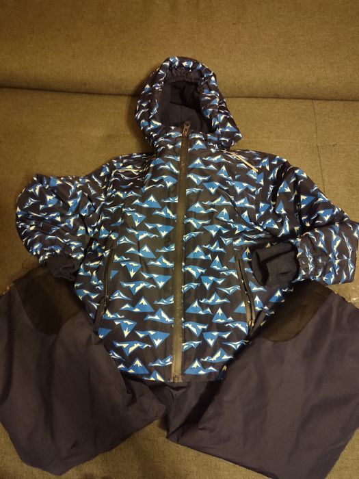 Kurtka zimowa chłopięca 110/116 spodnie narciarskie chłopięce 110/116