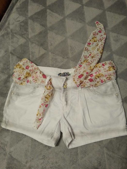 szorty jeans białe cieniowane