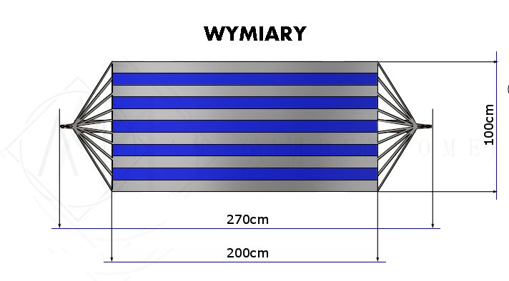 Hamak ogrodowy PREMIUM XXL 270X100 z drążkiem rozporowym. PROMOCJA