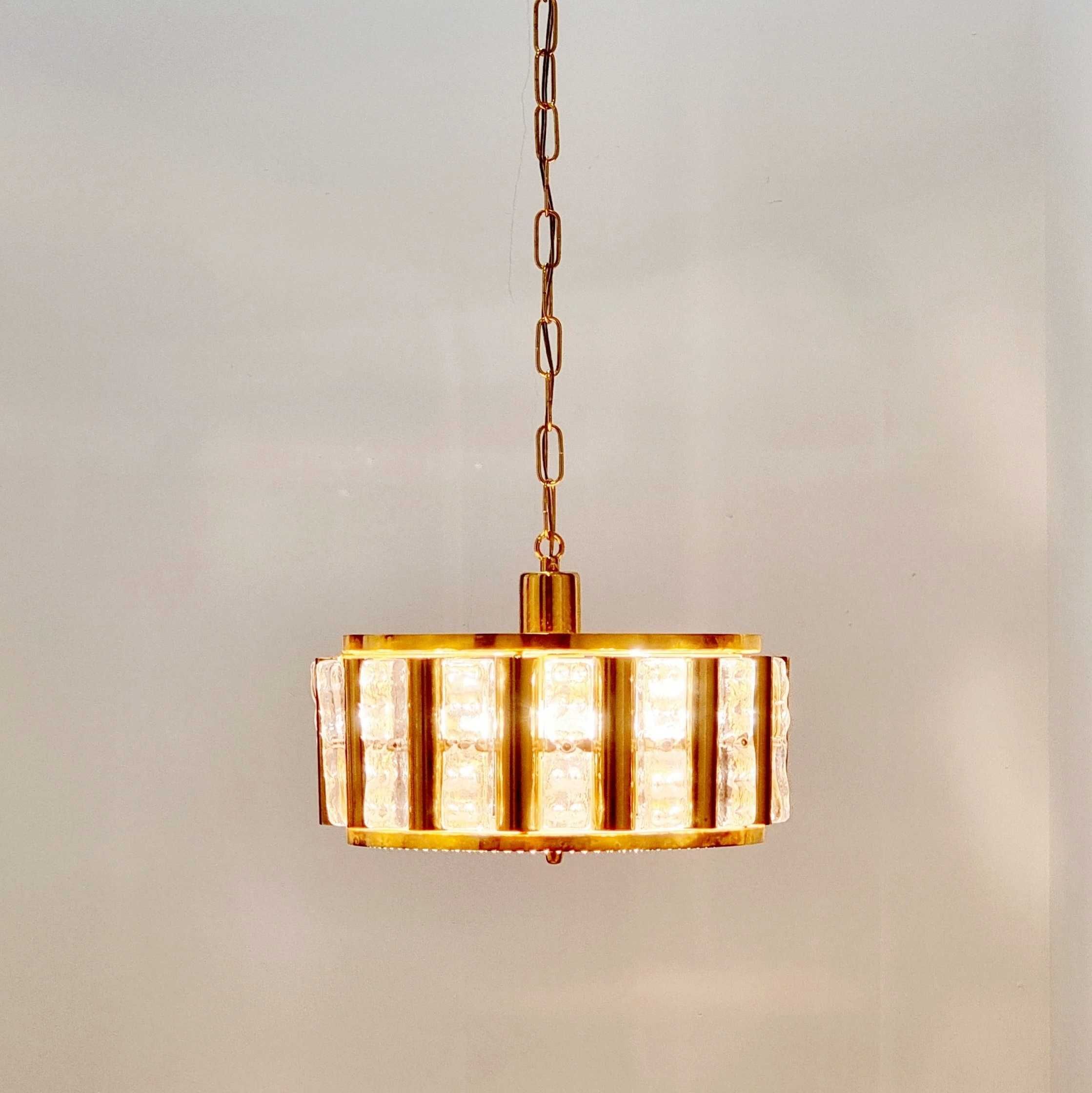 Żyrandol Mid Century proj. C. Fagerlund, Orrefors, Szwecja, lata 60.