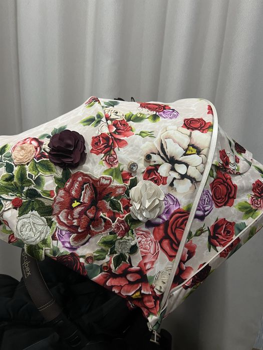 Коляска Cybex Priam Platinum Spring Blossom 2 в 1, Сайбекс Пріам