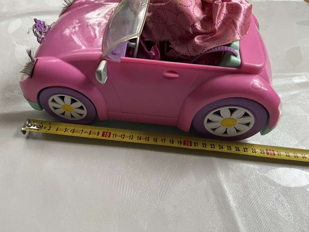 Samochód cabrio dla lalki barbie różowy duży