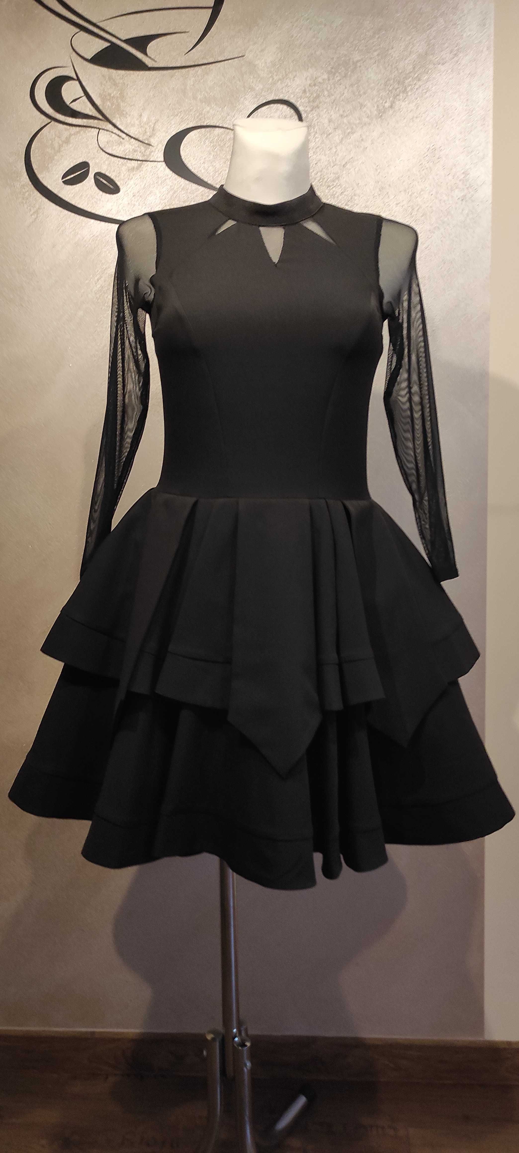 Sukienka czarna Gothic Lolita rozkloszowana rozm.38
