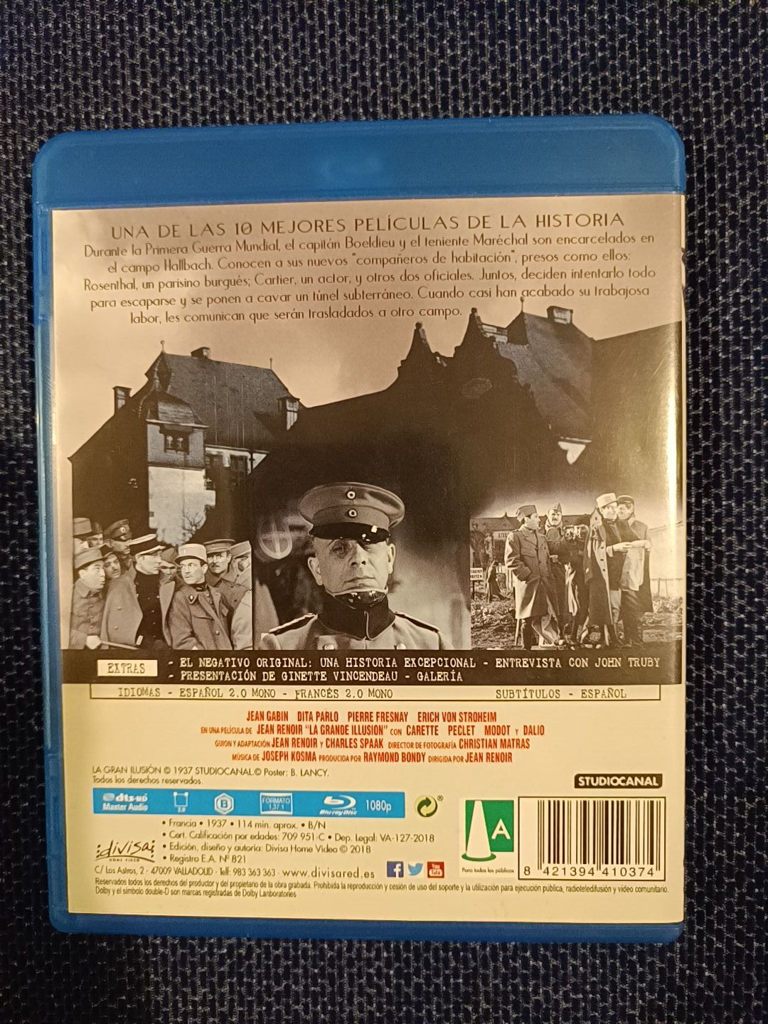 BLU Ray do filme "Grand Illusion", Jean Renoir (portes grátis)