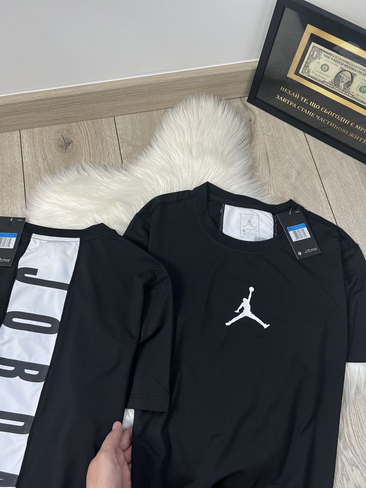 NEW/Чорна Футболка Jordan Paris | Dri-fit большой логотип на спине