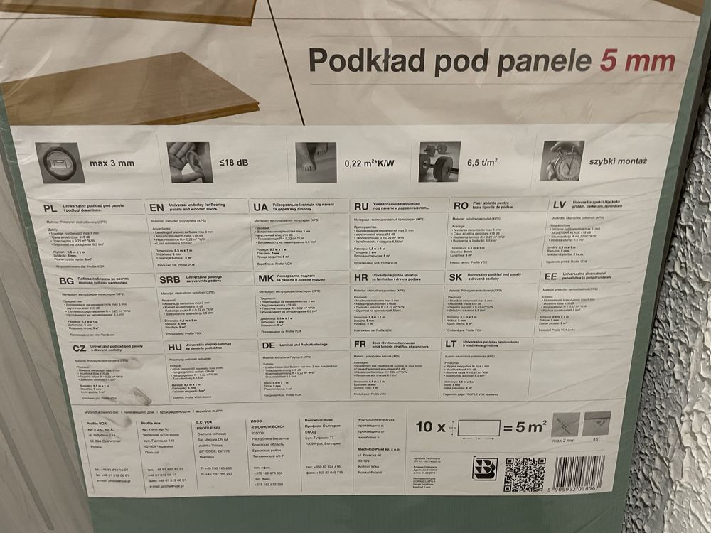Podkład polistyrenowy IZOPANEL 1 x 50 x 5 mm podkład opakowanie