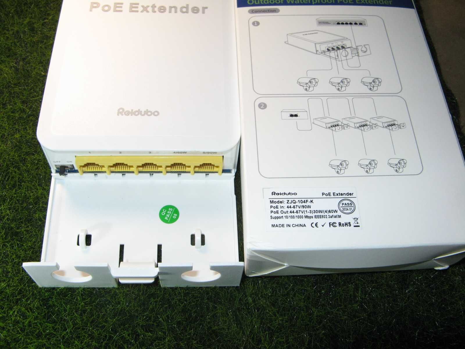 PoE Extender 90W репітер розширювач подовжувач 100/250м 100/1000Mbit