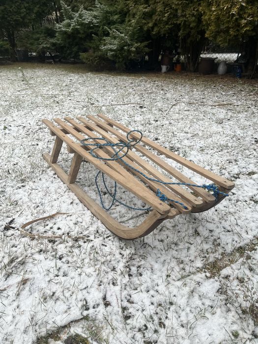 Sanki drewniane bez oparcia